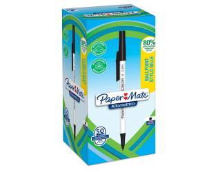 Penna sfera concappuccio Kilometrico Recycled - punta 1 mm - nero - conf. 50 pezzi - Papermate - 2187701 - 3026981928451 - DMwebShop - 1