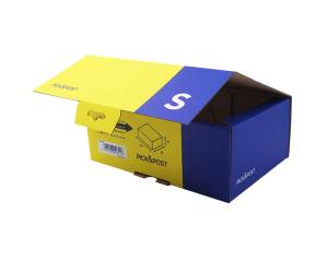 Scatola automontante per ecommerce pick e post mt 36 x 24 x 12 cm giallo blu - 13805 - 4