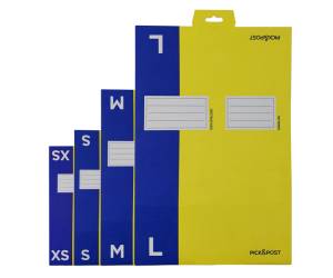 Scatola automontante per ecommerce pick e post L 40 x 27 x 17 cm giallo blu - 13804 - 1