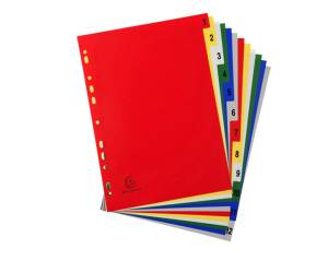 Divisori Numerici 1,12 PPL opaco A4 colori assortiti - 13848 - 1