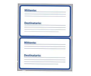 Etichette adesive mittente destinatario in carta permanenti 115 x 70 mm - 13177 - 1