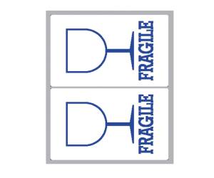 Etichette adesive fragile in carta permanenti 115 x 70 mm 10 fogli bianco 2 etichette per foglio - 13176 - 1