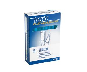 Evidenziatore fluo Highlighter - punta a scalpello - azzurro - conf. 12 pezzi - Tratto - 733005 - 8000825733055 - DMwebShop - 1