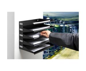 Portadocumenti Sorter Rack 33 x 36 x 25 cm 5 scomparti nero - 12460 - 1