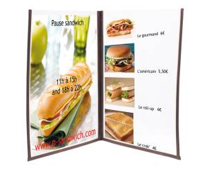 PortaMenu Crystal BR2 doppio per 4 fogli A4 set 3 pezzi - 13581 - 1