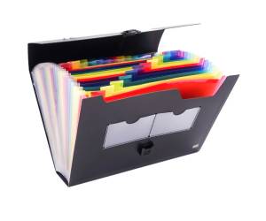 Valigetta portadocumenti 25 tasche colorate PPL nero - 13249 - 1