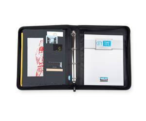 Portablocco tessuto con anelli nero 28,5 x 36 cm - 14356 - 1