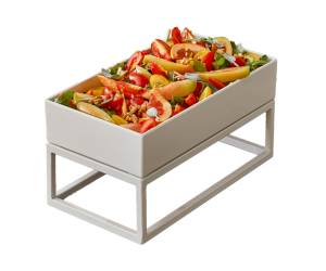 Stand buffet GN 2,4,53 x 16,5 x 16 cm metallo bianco - 17925 - 1