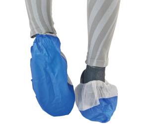 Sovrascarpe monouso Dual Barrier - antiscivolo - taglia unica - PLP - bianco-Blu - conf. 50 pezzi - Worker - GA600.21.02 - 8057714900166 - DMwebShop - 1