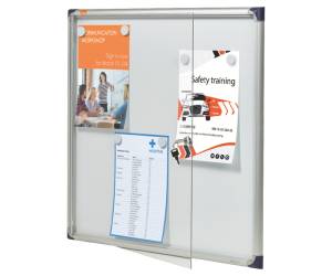 Bacheca per interni ultrapiatta fondo in metallo magnetico bianco 6 fogli A4 orizzontale - 16534 - 1