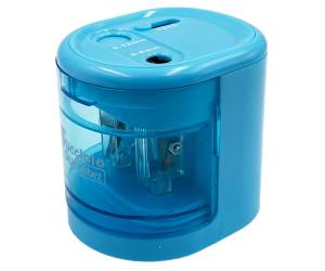 Temperamatite elettrico con contenitore - 2 fori - colori assortiti - Lebez - 4306 - 8007509043066 - DMwebShop - 2