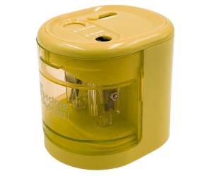 Temperamatite elettrico con contenitore - 2 fori - colori assortiti - Lebez - 4306 - 8007509043066 - DMwebShop - 4