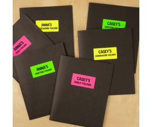 Etichette adesive LP4F in carta permanenti 210 x 297 mm 70 fogli arancio fluo - 17051 - 1