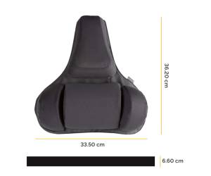 Supporto lombare ergonomico 38x37x5 cm nero - 17423 - 1