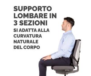 Supporto lombare ergonomico 38x37x5 cm nero - 17423 - 2