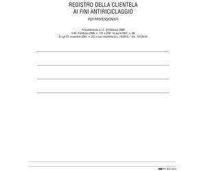 Registro antiriciclaggio per professionisti - 31 x 24 cm - 46 fogli - Edipro - E2174 - 8023328217402 - DMwebShop - 1