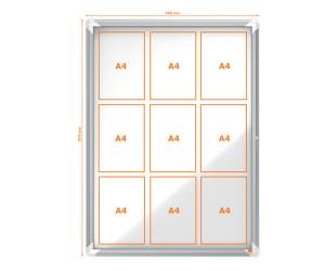 Bacheca per interni fondo magnetico bianco 9 fogli A4 verticale - 16475 - 1