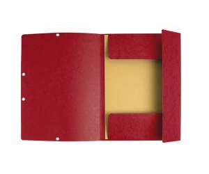 Cartellina con elastico cartoncino lustre 3 lembi 400 gr 24 x 32 cm rosso ciliegia - 15626 - 1