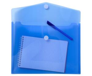 Busta a tasca con chiusura in velcro - PPL - 24 x 32 cm - blu-trasparente - conf. 5 pezzi - Exacompta - 56422E - 3130630564225 - DMwebShop - 1