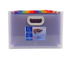 Classificatore con maniglia Crystal - 24 tasche - PP - 33 x 23,5 x 25 cm - Exacompta - 55198E - 3130630551980 - DMwebShop - 1