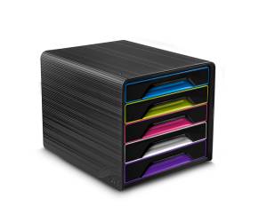 Cassettiera Smoove 36 x 28,8 x 27 cm 5 cassetti standard nero multicolore - 16334 - 1