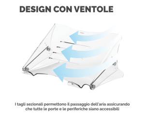 Supporto notebook Clarity - 35 x 27 x 13,4-20,4 cm - Fellowes - 9731401 - 43859752737 - DMwebShop - 2