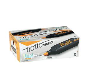 Evidenziatore Video pastel - punta a scalpello - da 1 - 5 mm - arancione mandarino - conf. 12 pezzi - Tratto - 833503 - 8000825025181 - DMwebShop - 3