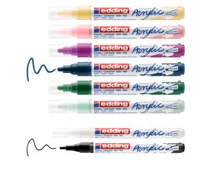 Marcatore permanente acrilico Start Easy Set Nordic punta tonda fine e media - 16383 - 1