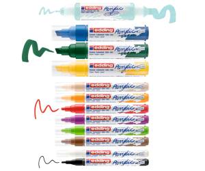 Marcatore permanente acrilico Creative Set punta tonda e scalpello - 16175 - 1