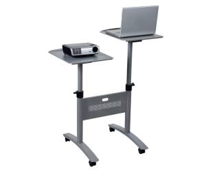 Carrello Twin per proiettori multimediali 2 ripiani con ruote grigio - 19863 - 1