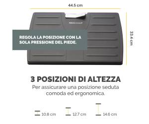 Poggiapiedi regolabile con sistema antibatterico Microban - 19027 - 2