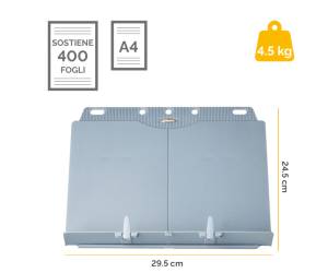 Leggio Booklift formati A4 A3 silver - 19763 - 1