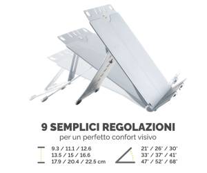 Leggio Booklift formati A4 A3 silver - 19763 - 2