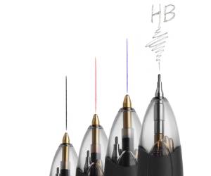 Penna a sfera a scatto multifunzione 4 Colors nero blu rosso fusto grigio - 19149 - 4