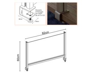 Schermo protettivo da scrivania - con morsetto in alluminio - 60 x 82 cm - Studio T - PTA3-85 - DMwebShop - 1