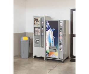 Bidone mobile Push - con coperchio - 49 x 54 x 95 cm - 100 lt - grigio-giallo - Mobil Plastic - 100P/GRC-GIA - 8004331001059 - DMwebShop - 1