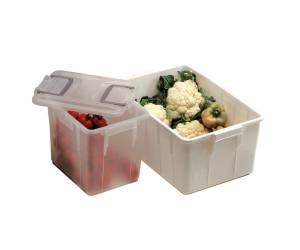 Contenitore Foodbox con coperchio - 58 x 38 x 26 cm - 40 lt - PPL riciclabile - bianco - Mobil Plastic - 143/40-BIM - 8004331143407 - DMwebShop - 1