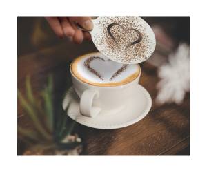 Stencil per caffe' - 10 x 12,4 x 0,1 cm - forma cuore e smile - set 2 pezzi - Securit - STN-SS-CO - 8719075283332 - DMwebShop - 1