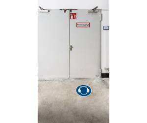 Pittogramma adesivo da terra Indossare protezione auricolare diametro 43 cm - 22630 - 1