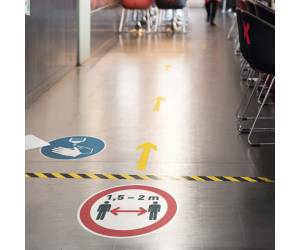 Pittogramma adesivo da terra Mantenere la distanza di sicurezza diametro 43 cm - 22777 - 2