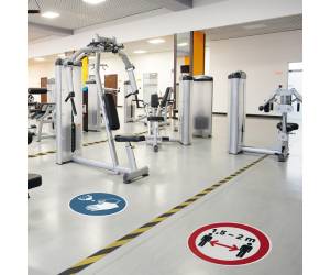 Pittogramma adesivo da terra Mantenere la distanza di sicurezza diametro 43 cm - 22777 - 3