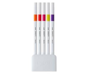 Fineliner Emott - tratto 0,4 mm - colori assortiti passion - conf. 5 pezzi - Uni Mitsubishi - M PEM-SY 5C 2 - DMwebShop - 1