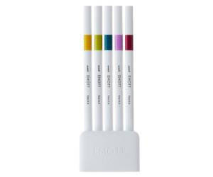 Fineliner Emott - tratto 0,4 mm - colori assortiti retro' - conf. 5 pezzi - Uni Mitsubishi - M PEM-SY 5C 8 - DMwebShop - 1