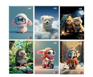 Maxiquaderno Cute fantasia A4,40,2 fogli 80 gr rigo di 3a - 25367 - 2