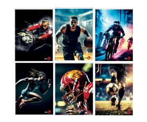 Maxiquaderno Sport fantasia A4,40,2 fogli 80 gr 5 mm con margine - 25397 - 2