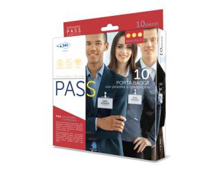 Portanome Pass 4E - 11 x 7 cm - metallo con clip - conf. 10 pezzi - Sei Rota - 318415 - 8004972028705 - DMwebShop - 1