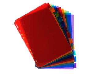 Intercalari neutri - PPL - A4 - trasparente - 12 posizioni - Exacompta - 3912E - 3130630039129 - DMwebShop - 1