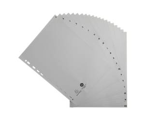 Intercalare alfabetico - PPL riciclato - A4 - A-Z - grigio - Exacompta - 1720E - 3130630017202 - DMwebShop - 1