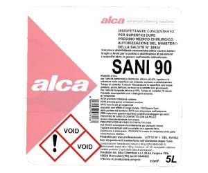 Disinfettante concentrato Sani 90 - battericida - fungicida - 5 lt - Alca - ALC1209 - 8032937571300 - DMwebShop - 2