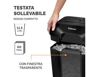 Distruggidocumenti LX-25 - a frammenti - nero - Fellowes - 4170501 - 43859769018 - DMwebShop - 2
